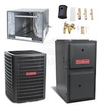 Goodman - 3.0 Ton Cooling - 60k BTU/Hr Heating - Air Conditioner + Variable Speed Furnace Kit - 16.5 SEER - 96% AFUE - For Horizontal Installation