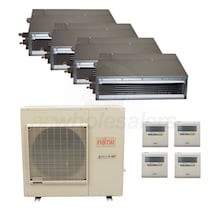Fujitsu Concealed Duct 4-Zone System - 36,000 BTU Outdoor - 7k + 9k + 9k + 9k Indoor - 18 SEER