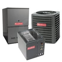 Goodman - 3.0 Ton Cooling - 80k BTU/Hr Heating - Air Conditioner + Variable Speed Furnace Kit - 16.0 SEER - 80% AFUE - For Downflow Installation