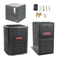 Goodman - 2.0 Ton Cooling - 60k BTU/Hr Heating - Two-Stage Heat Pump + Furnace Kit - 17.5 SEER - 96% AFUE - For Upflow Installation