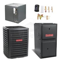 Goodman - 3.0 Ton Cooling - 60k BTU/Hr Heating - Two-Stage Heat Pump + Furnace Kit - 16.0 SEER - 96% AFUE - For Upflow Installation