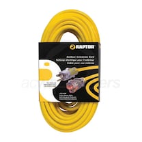 Raptor Tools Heavy Duty Extension Cord 100' Yellow