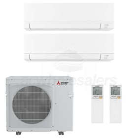Mitsubishi MXZ-2D20NLHZ 2-MSZ-GX12NL H2i Ductless Mini Split Heat