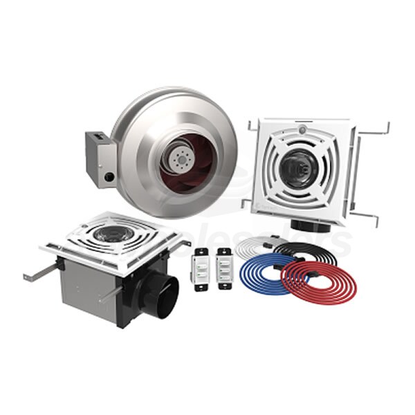 Fantech 47834 364 CFM Bathroom Exhaust Kit 6Inch Duct w/ LED