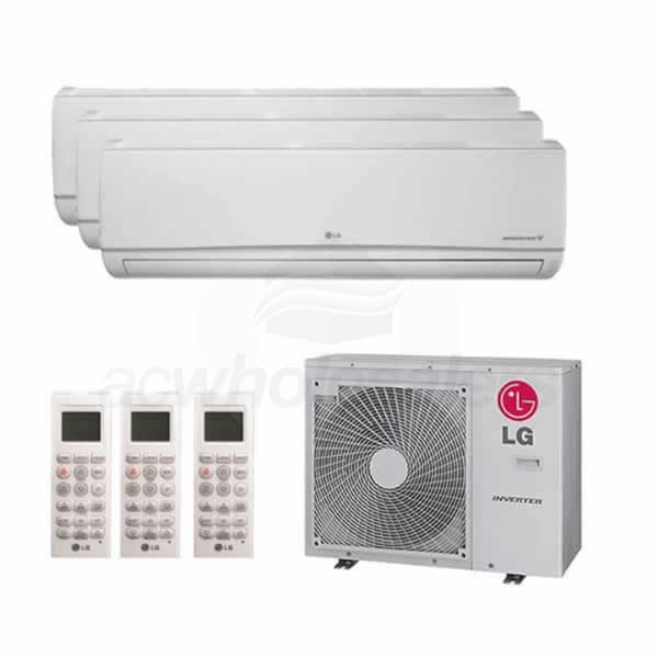 Lg L3l24w07070700 Wall Mounted 3 Zone Red Heat System 24 000 Btu Outdoor 7k Indoor 21 Seer - Lg Wall Air Conditioner Heater Not Working