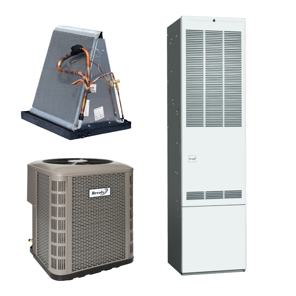Revolv RSA3ME42MG1E-077 - 3.5 Ton Cooling - 77k BTU/Hr Heating - Air  Conditioner + Gas Furnace System - 14.3 SEER2 - For Downflow Installation